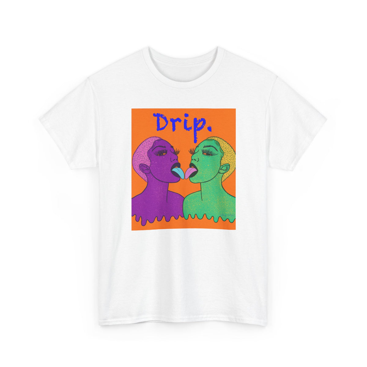 Drip Graphic Tee — Colorful Pop Art Couple T-Shirt