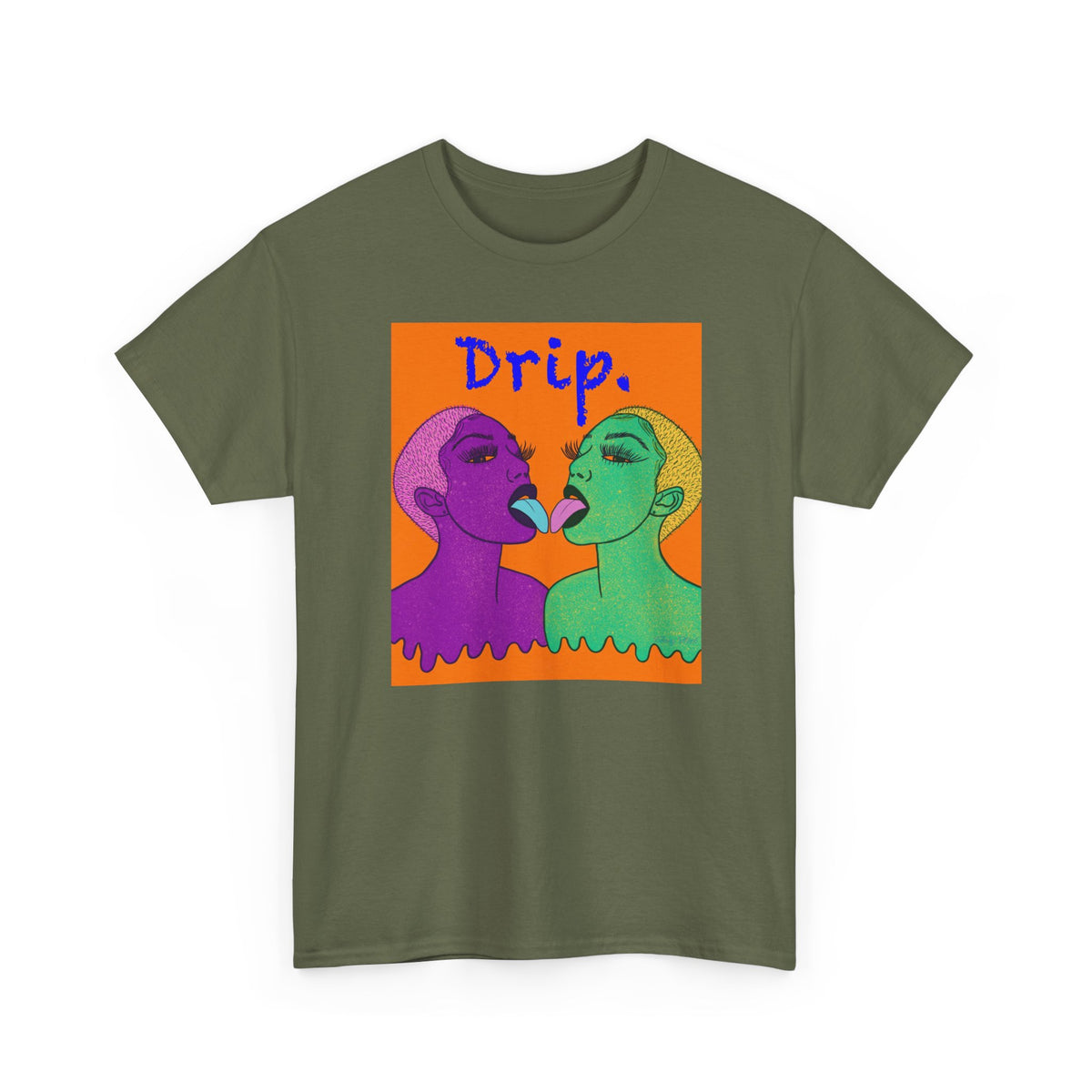Drip Graphic Tee — Colorful Pop Art Couple T-Shirt